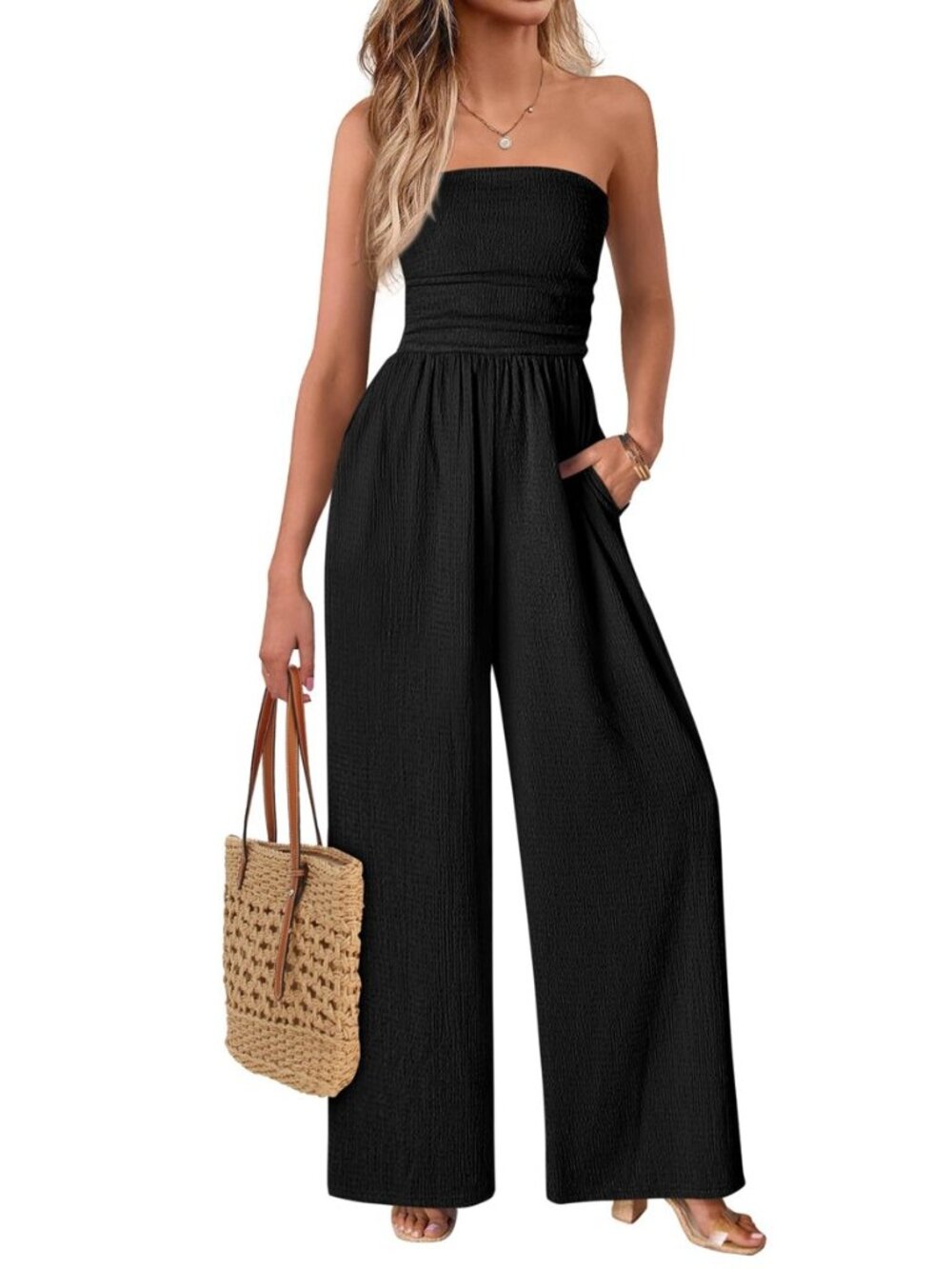 Womens Strapless Jumpsuits Dressy Summer Romper